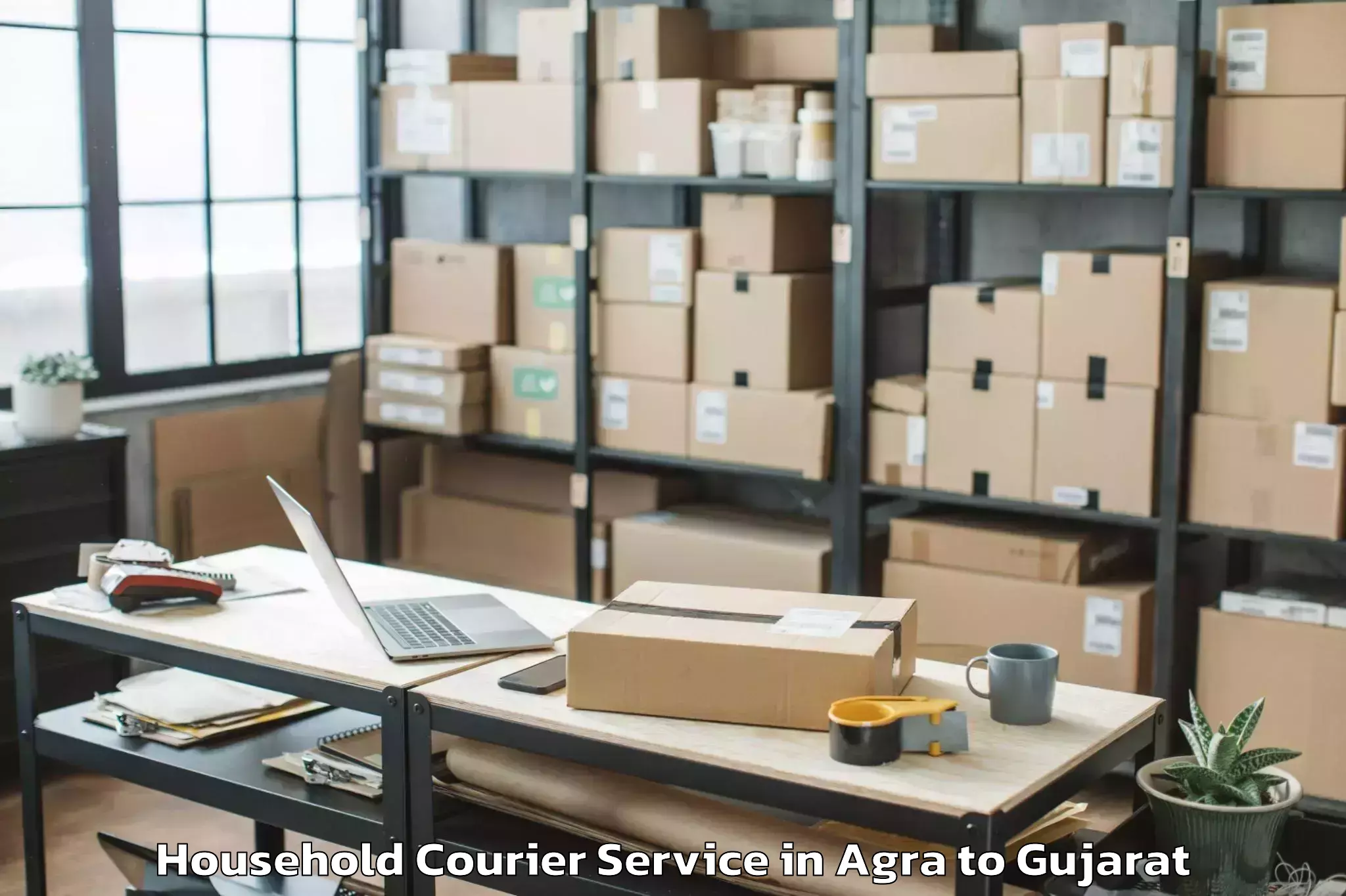 Hassle-Free Agra to Kamdhenu University Gandhinaga Household Courier